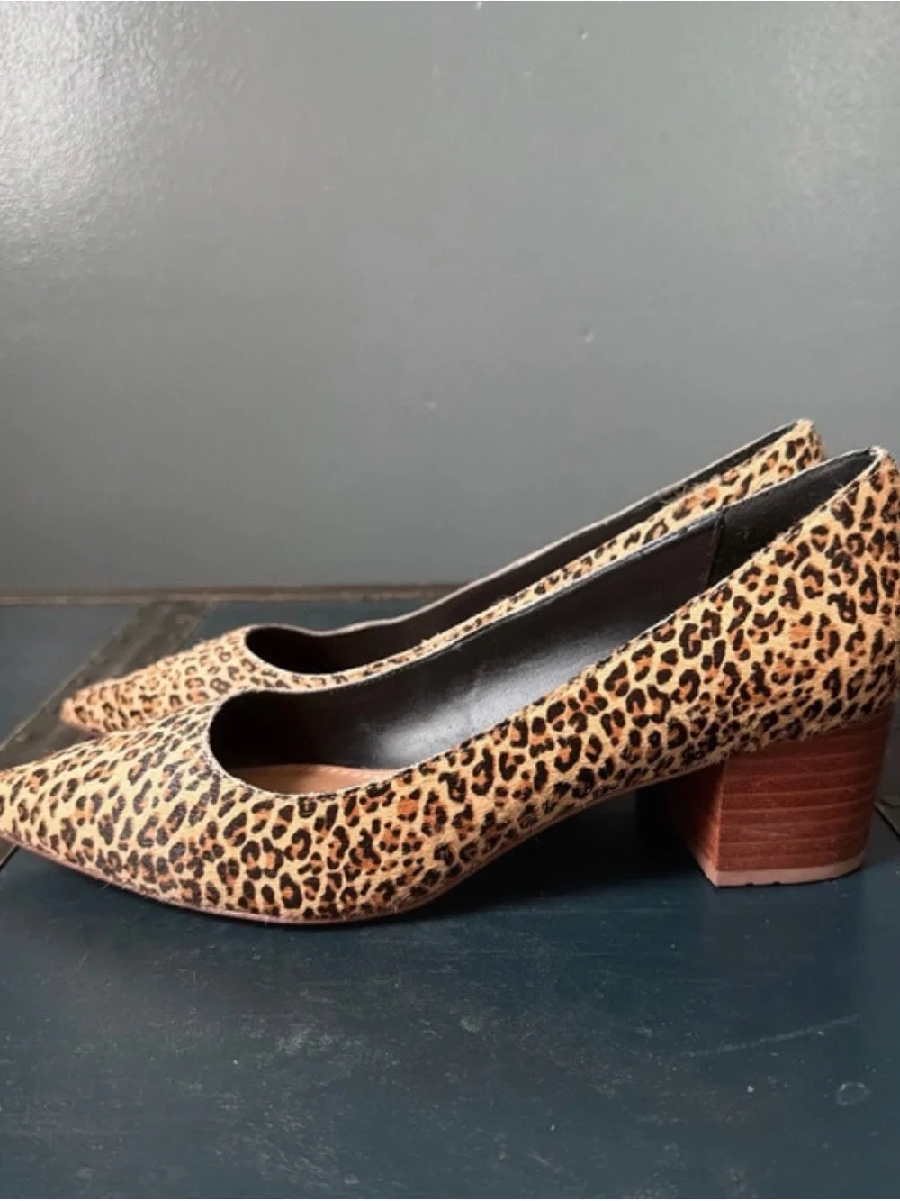 Leopard Print Block Heel Pumps - Women's Animal Print Heels